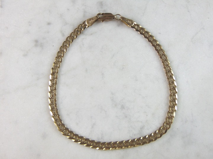 Womens 14K Yellow Gold Chain Bracelet 5.1g E2210