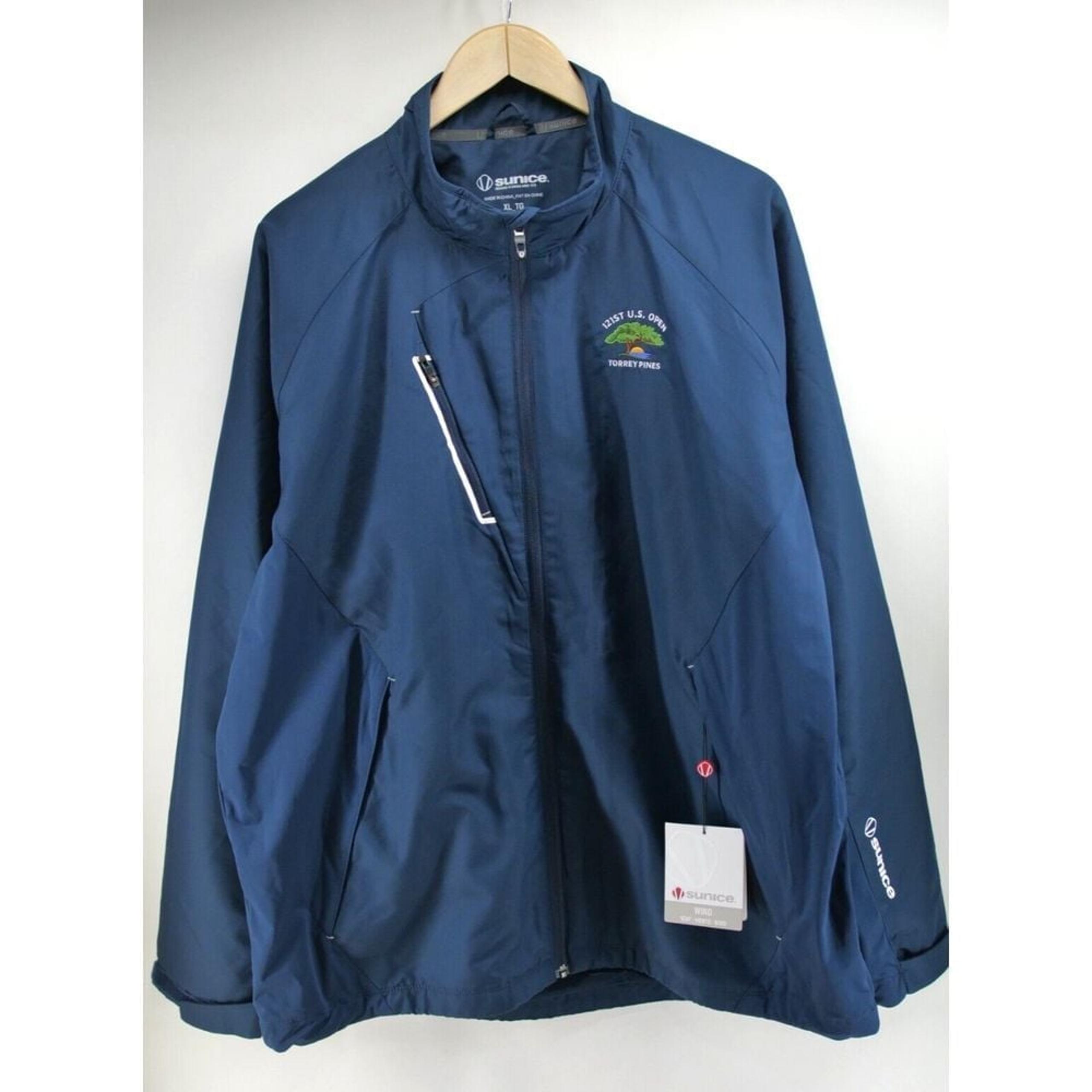 Sunice Jacket Men's XL Blue 121ST US Open Torrey Pines Windbreaker Zip Golf