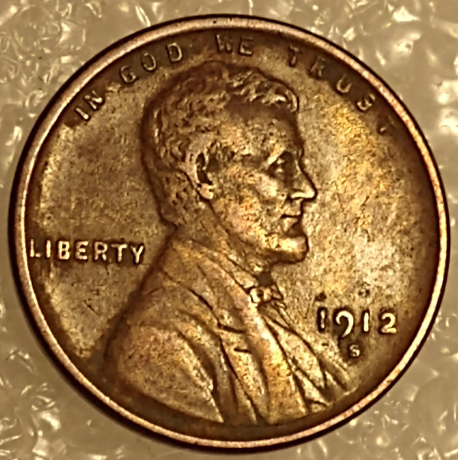 CHOICE TONED Brown variety COPPER 1912s KEY DATE USA Genuine