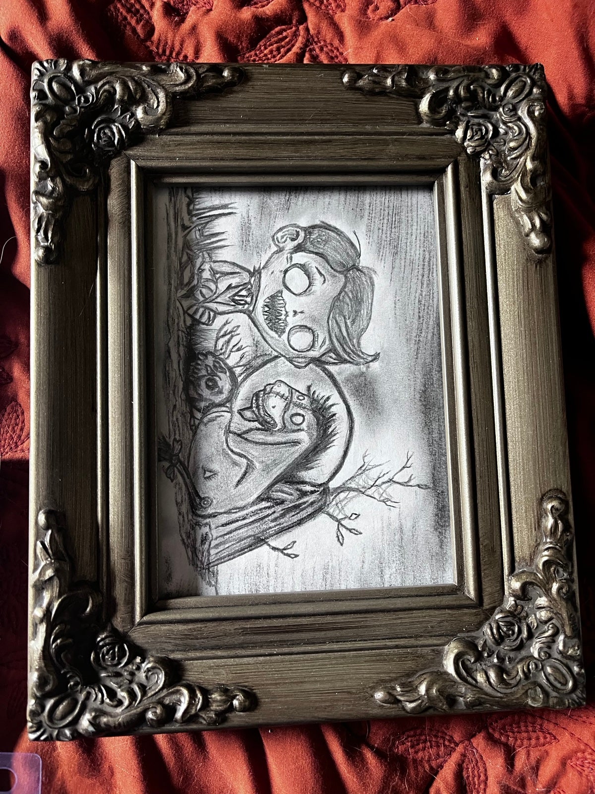 Horror eeyore sketch in frame