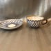 Vtg Imperial Lomonosov Cobalt Net 24k Gold Flute Cup & Saucer Porcelain Russia