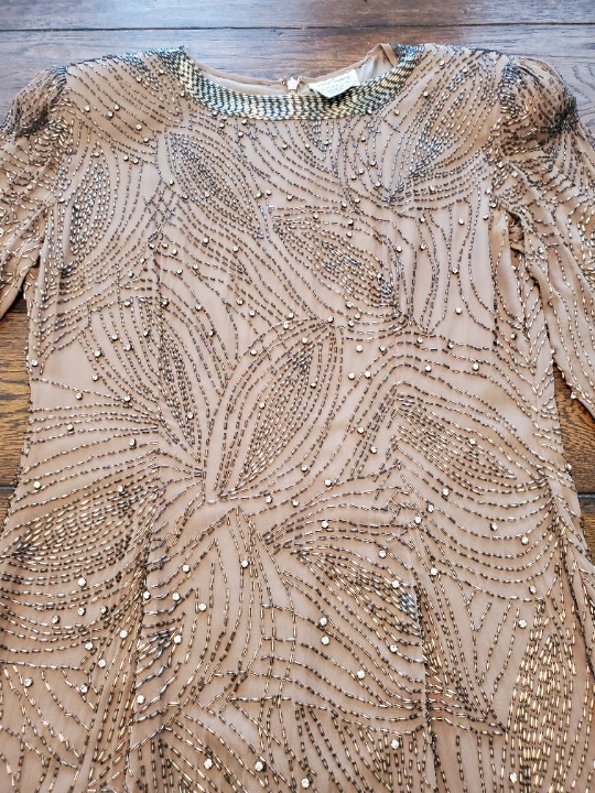 Vintage 80s Oleg Cassini 100% Silk Cocktail Dress SZ 6