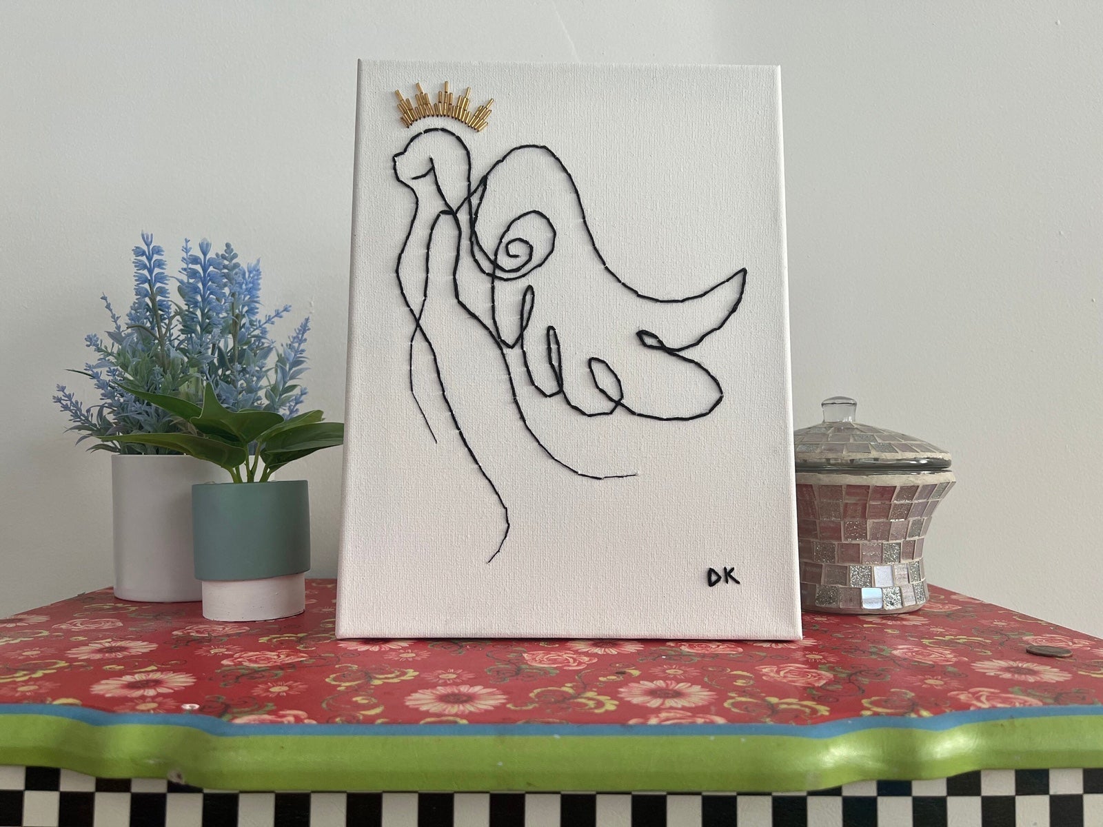Embroidered Angel Wall Art