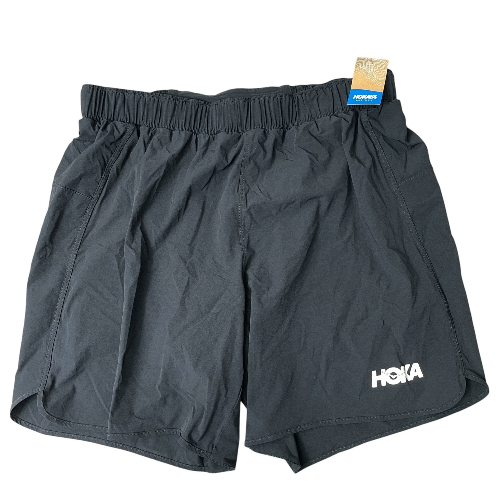 Hoka Performance Woven 7 Shorts Large Black Run Outdoors Jog Train Stretch NWT