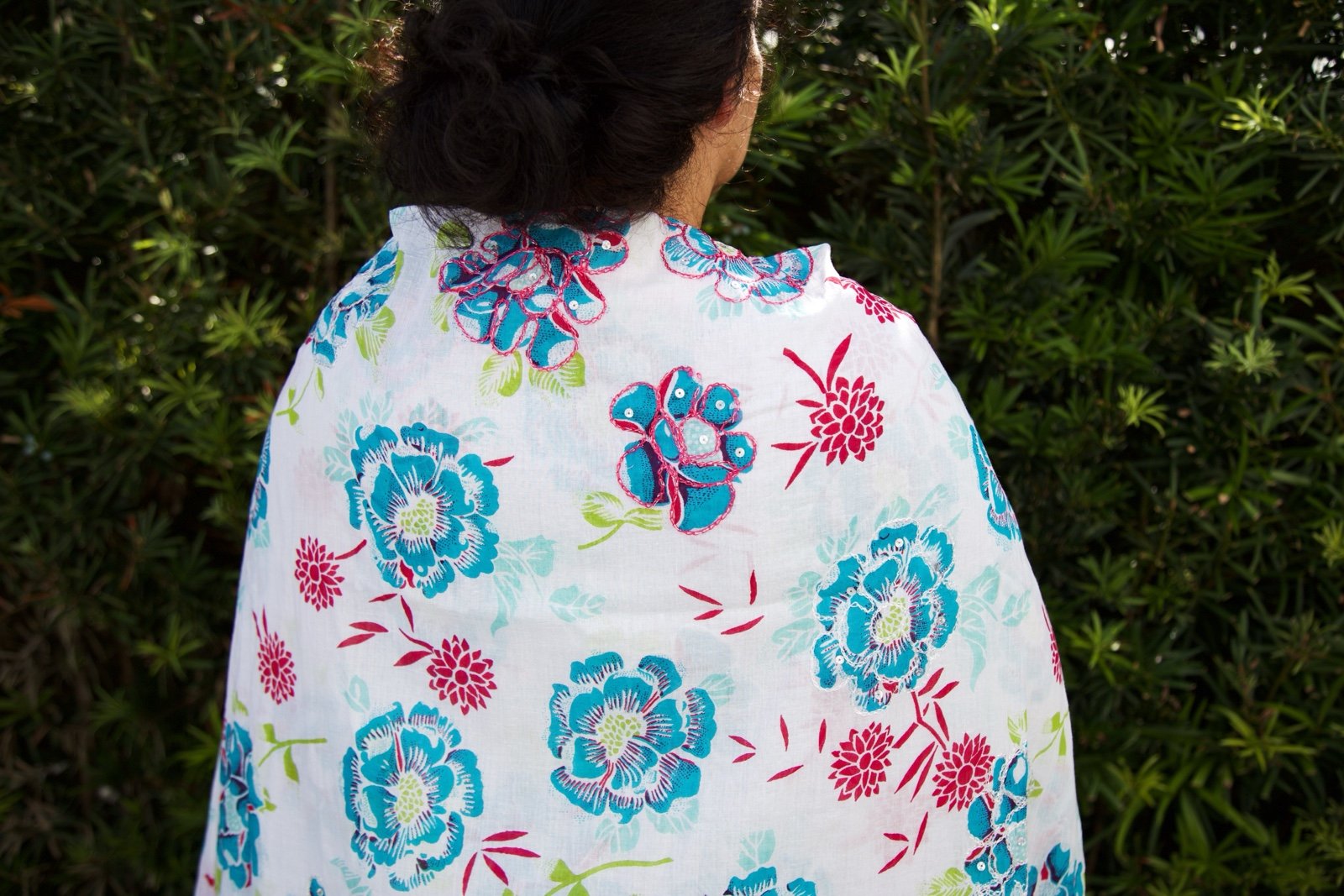 Floral Women's Cotton Scarf New Without Tags