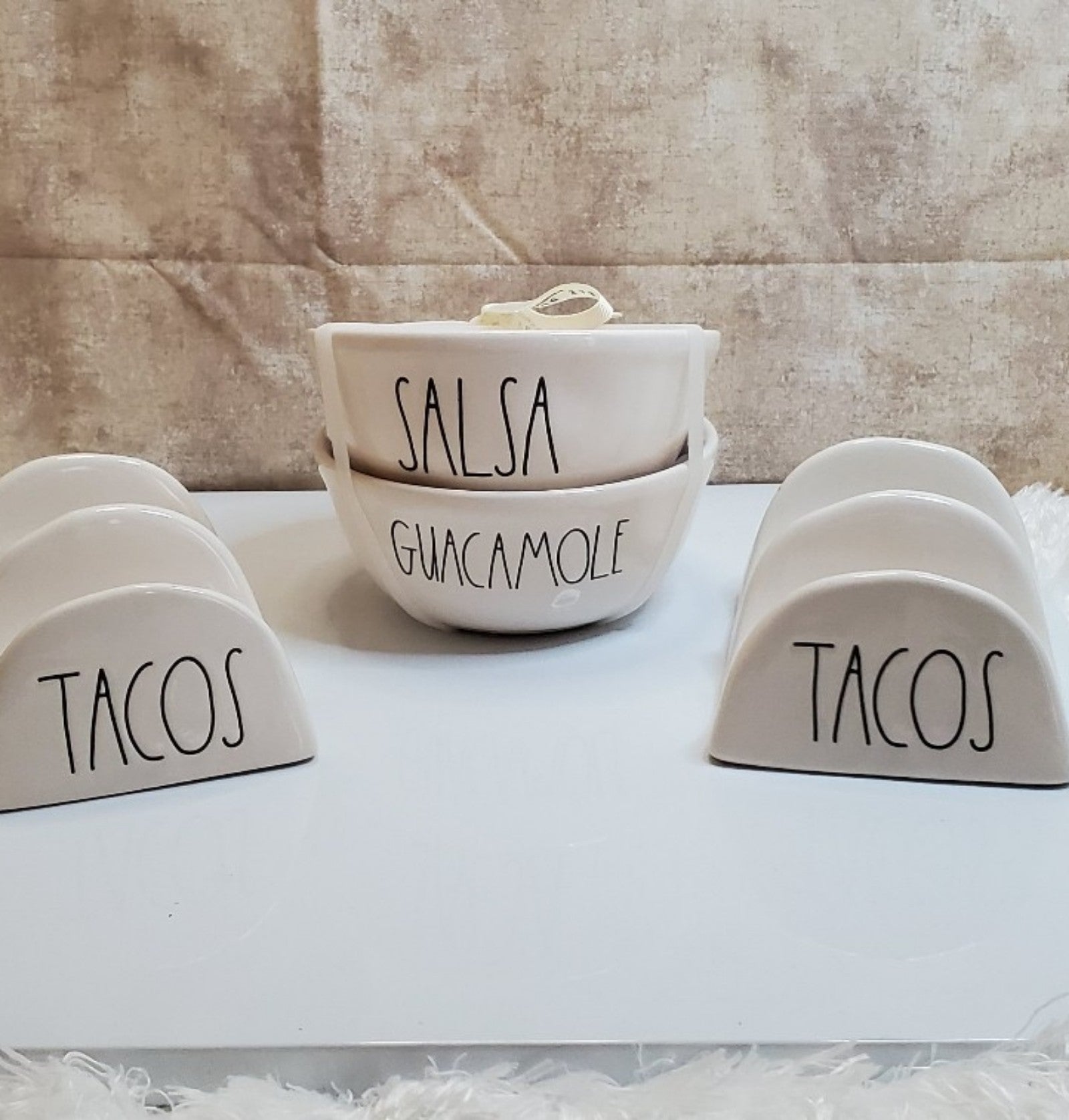 Rae Dunn SALSA, GUACAMOLE & TACO HOLDER