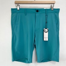 Kenneth Cole Golf Shorts Teal Nylon Stretch Wicking 9 Inseam Size 32 Core Summe