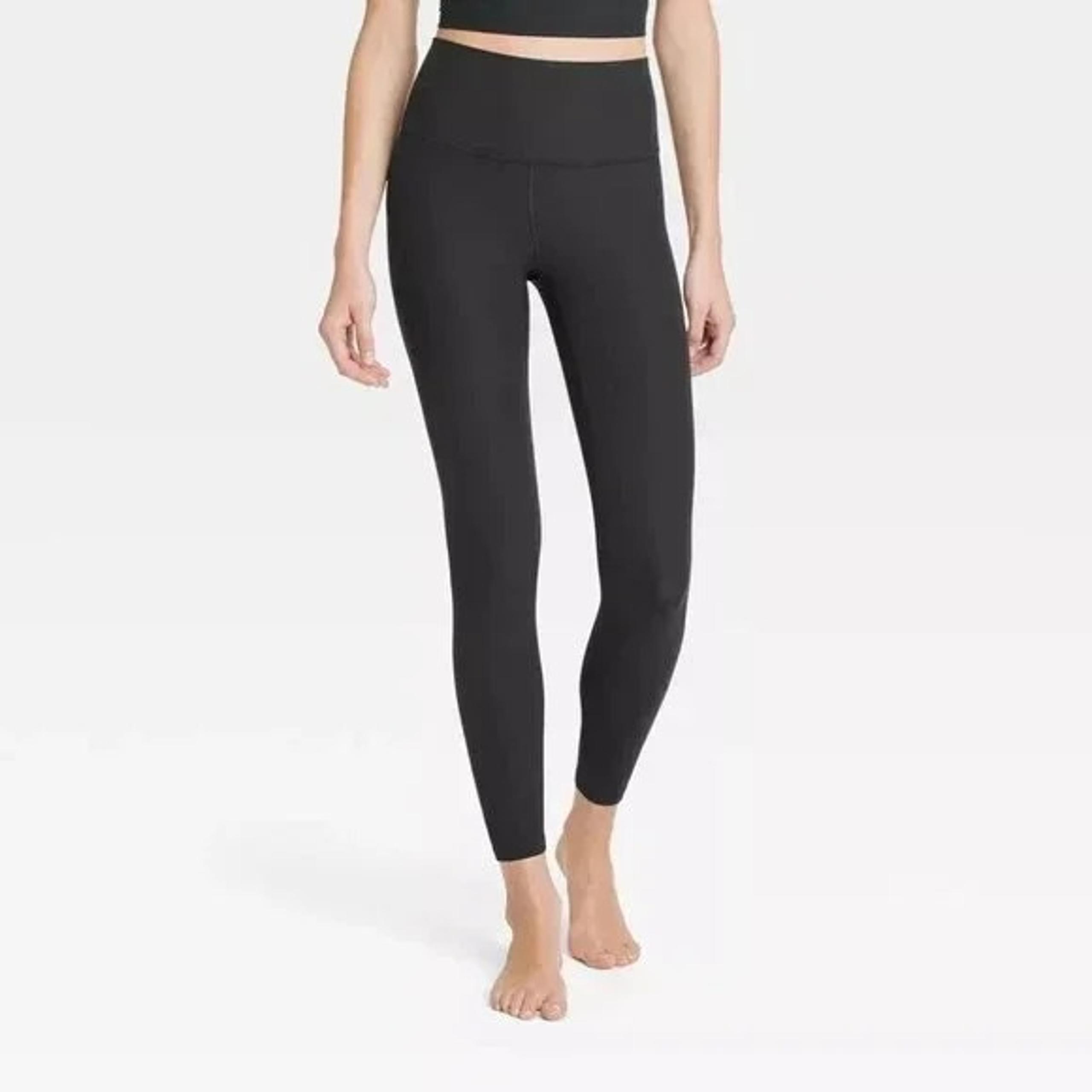 All In Motion Women's XL Black High-Rise Ribbed Leggings Seamless Knit