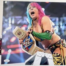 WWE NXT Asuka Signed Championship Belt 11x14 Photo E Autograph JSA COA