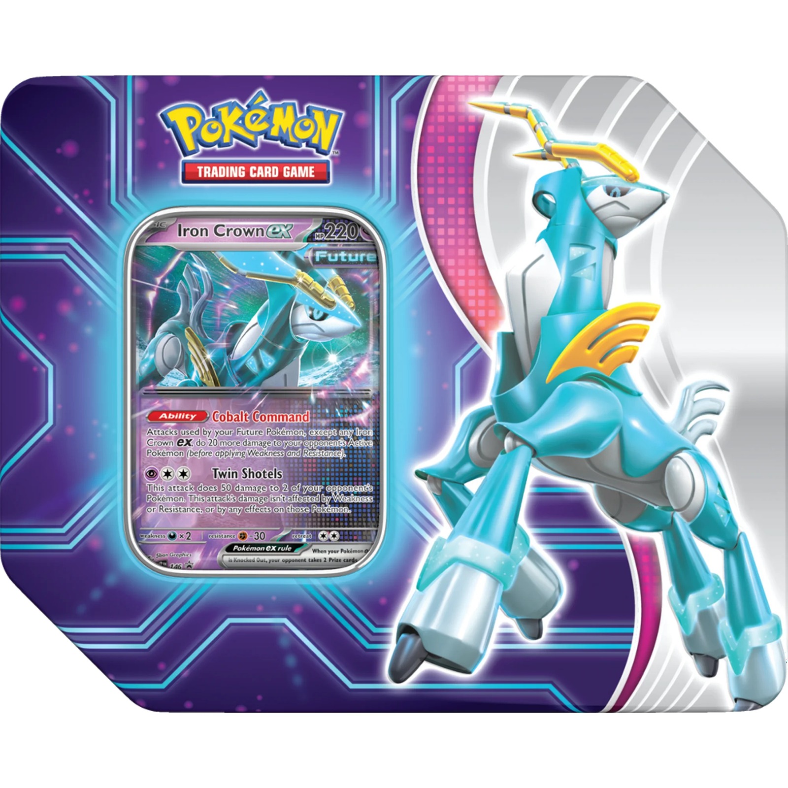 Pokemon Trading Card Games Paradox Destinies Tin - Iron Crown Ex