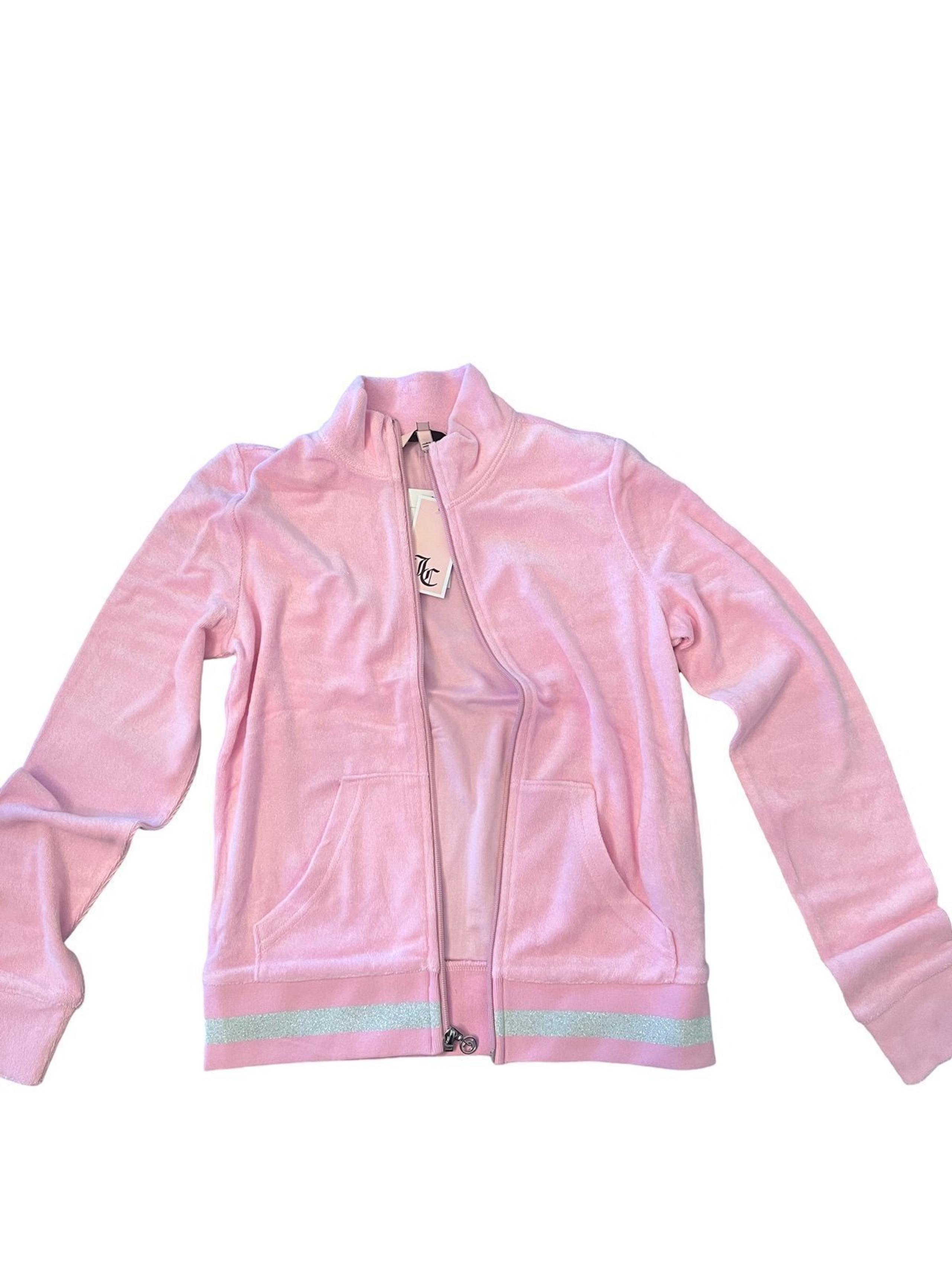 Juicy Couture Velour Terry Cloth Pink Bubble Tracksuit Jacket