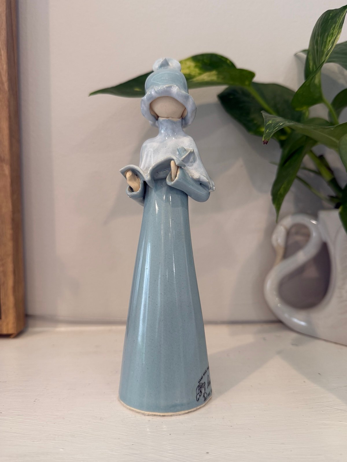 Signed Louise Auger Faceless Lady Figurine