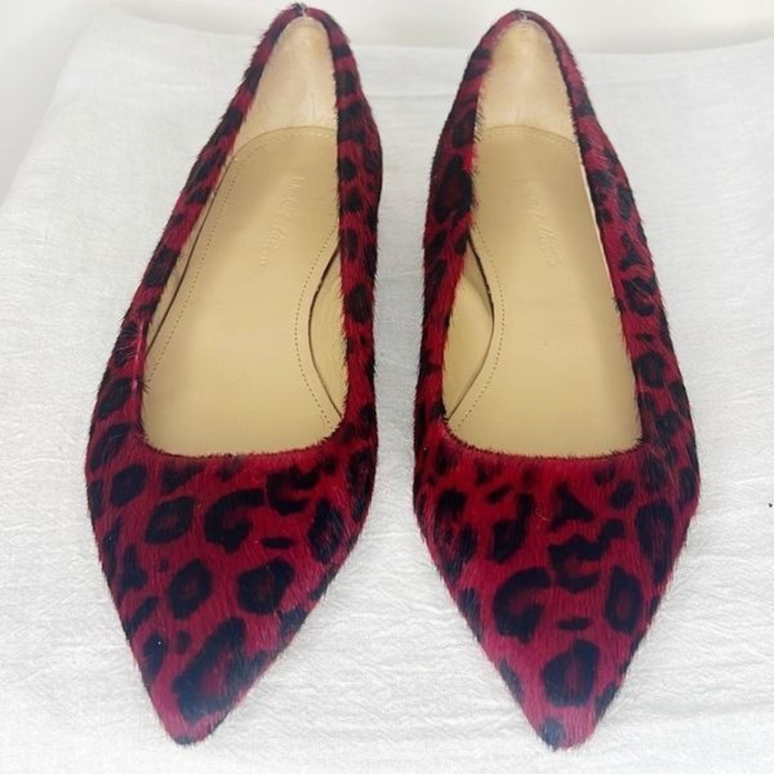 UGG Red Leopard Calf Hair Flats in Red Size 7