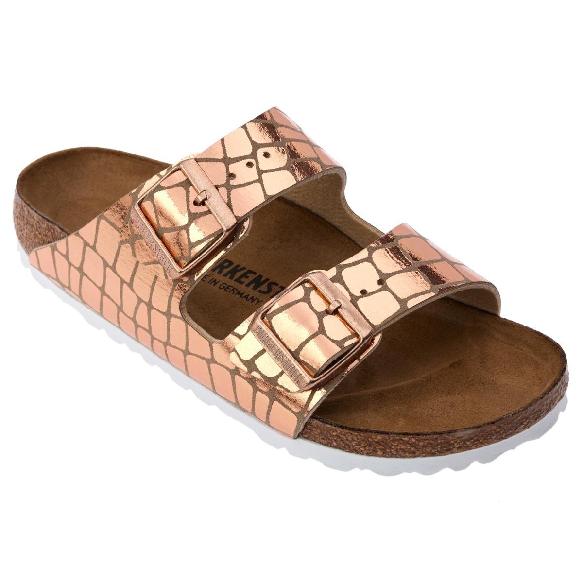 Birkenstock Arizona Women’s Metallic Gator Gleam Copper Sandals