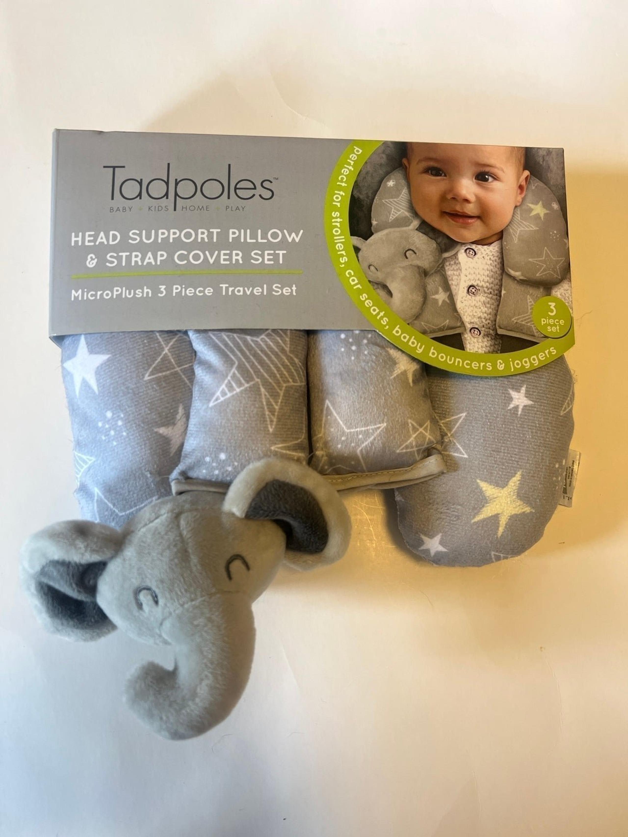 Elephant Head Supper Pillow & Strap Cover Set - Tadpoles