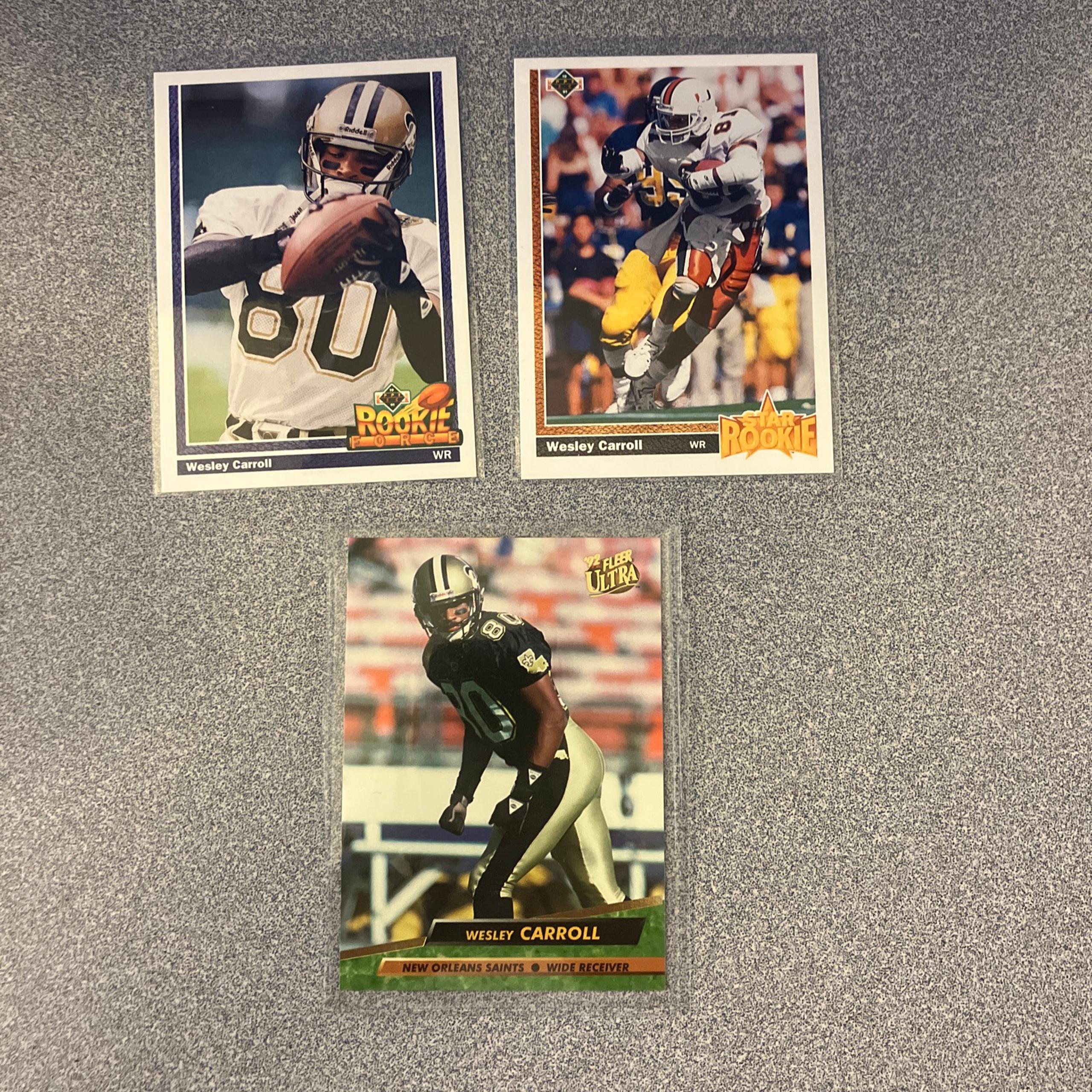 Wesley Carroll New Orleans Saints Card Lot