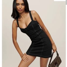 Reformation Nikki Bustier Denim Mini Dress