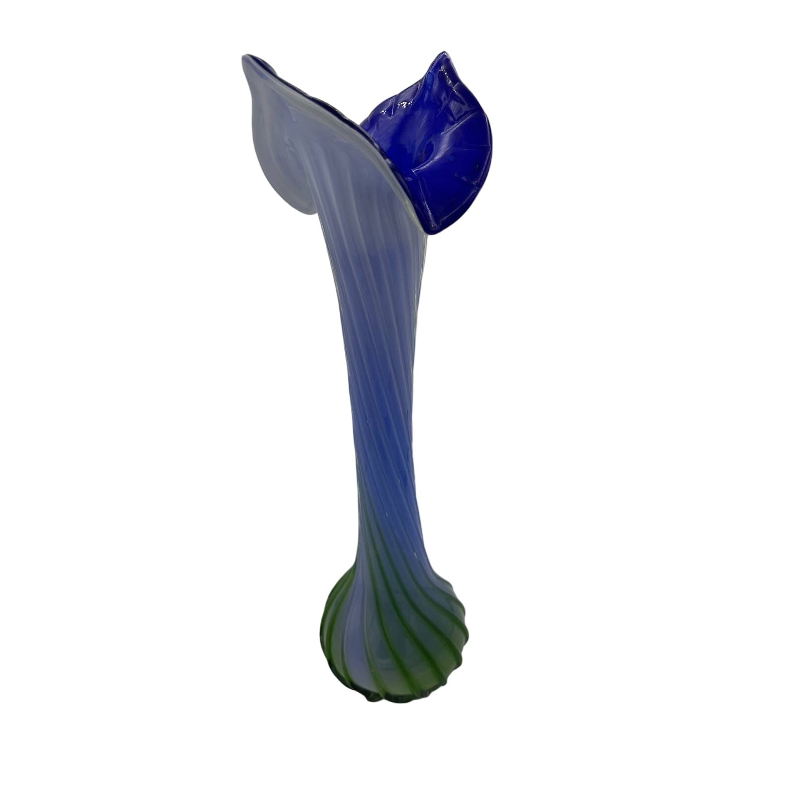 Vintage Art Glass Vase 15 Jack in the Pulpit Hand Blown Calla Lily