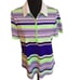 Jofit Womens Stripe Collared Half Zip Stretchable Golf Polo Multicolor Large