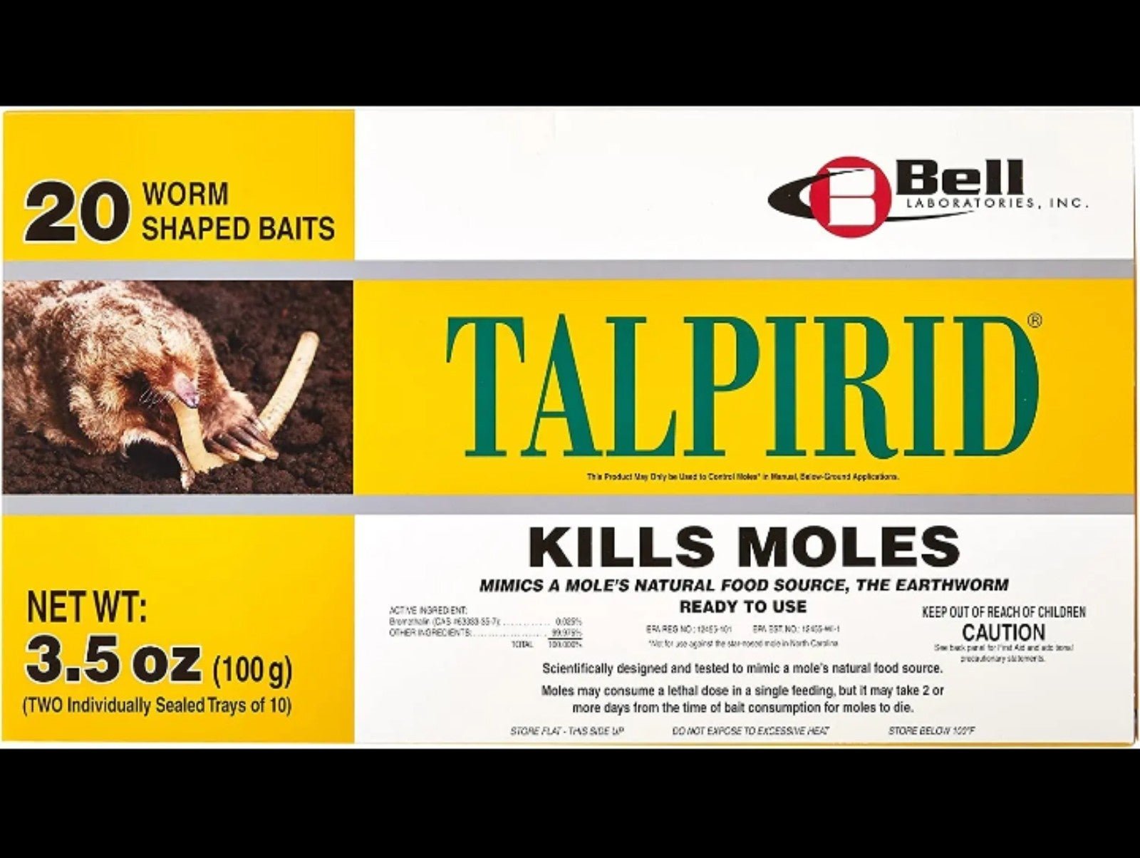 20 worms Talpirid Mole Control Killer Bait Rodent Pest Moles