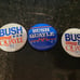 Three Bush/Quayle buttons '88 and '92