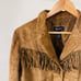 Vintage suede denim & co leather fringe jacket. Bin G