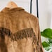 Vintage suede denim & co leather fringe jacket. Bin G