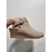 Papillio Birkenstock tan snakeskin wedge heel strappy clog 38 7/7.5