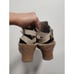 Papillio Birkenstock tan snakeskin wedge heel strappy clog 38 7/7.5