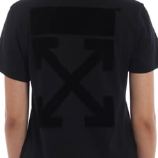 Off-White arrow flocked cotton jersey t-