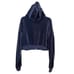 Adika Gambino Gray Zip-Up Velvet Crop Top Hoodie Size XL