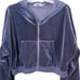 Adika Gambino Gray Zip-Up Velvet Crop Top Hoodie Size XL