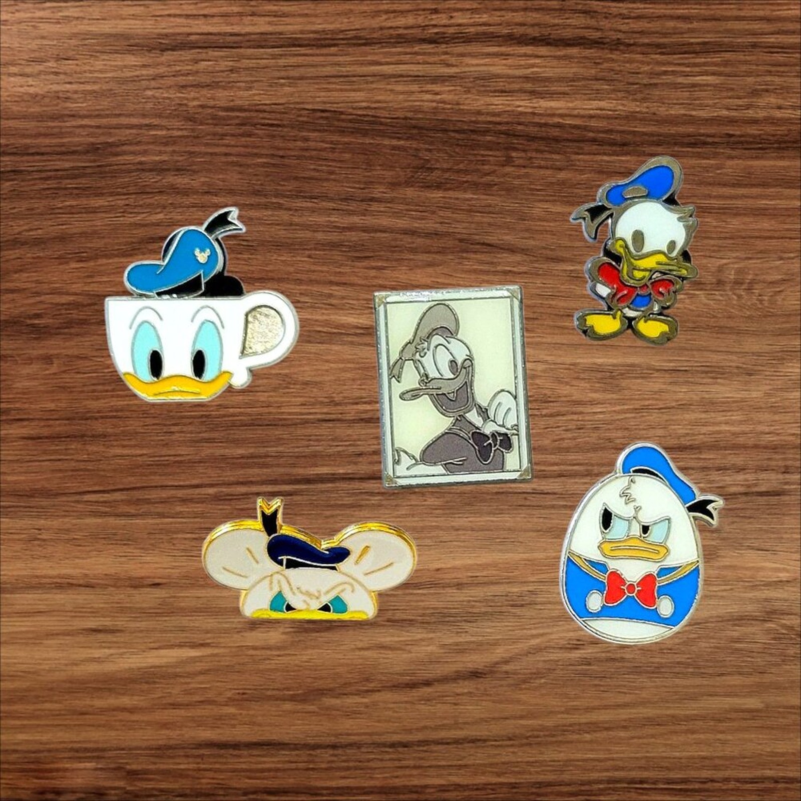 5 Donald Duck Disney Parks Trading Pins, Plus 2 Bonus Pins