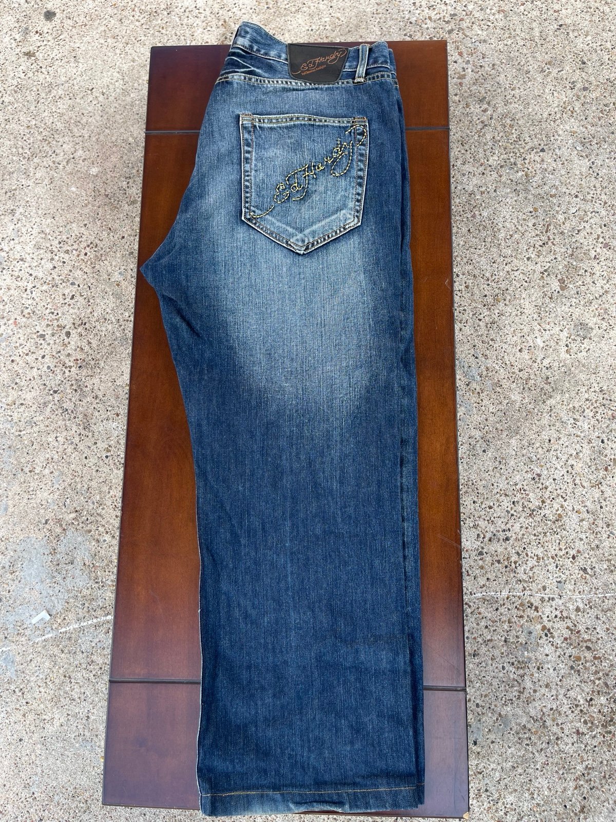 Ed Hardy By Christian Audigier Medium Wash Blue Denim Jeans 38x30