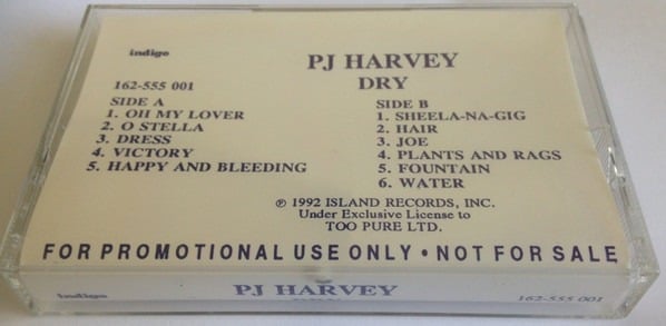 P.J. HARVEY ~ DRY PROMO CASSETTE ~ RARE ~ 1992