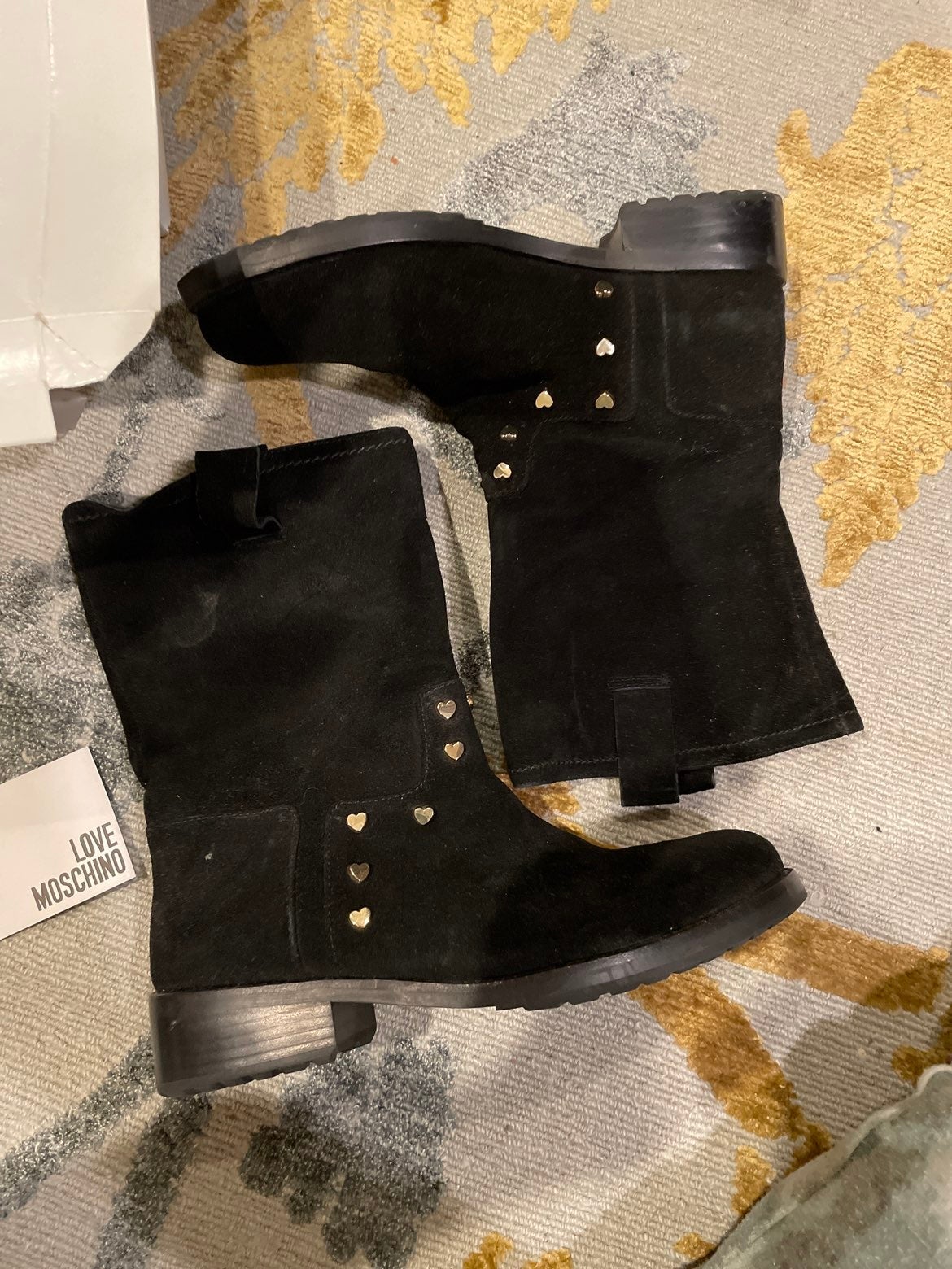 Love Moschino booties In black suede size 8