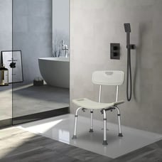 Shower Chair with Back Heavy Duty Adjustable Seat Stool Bathtub Seat Bench