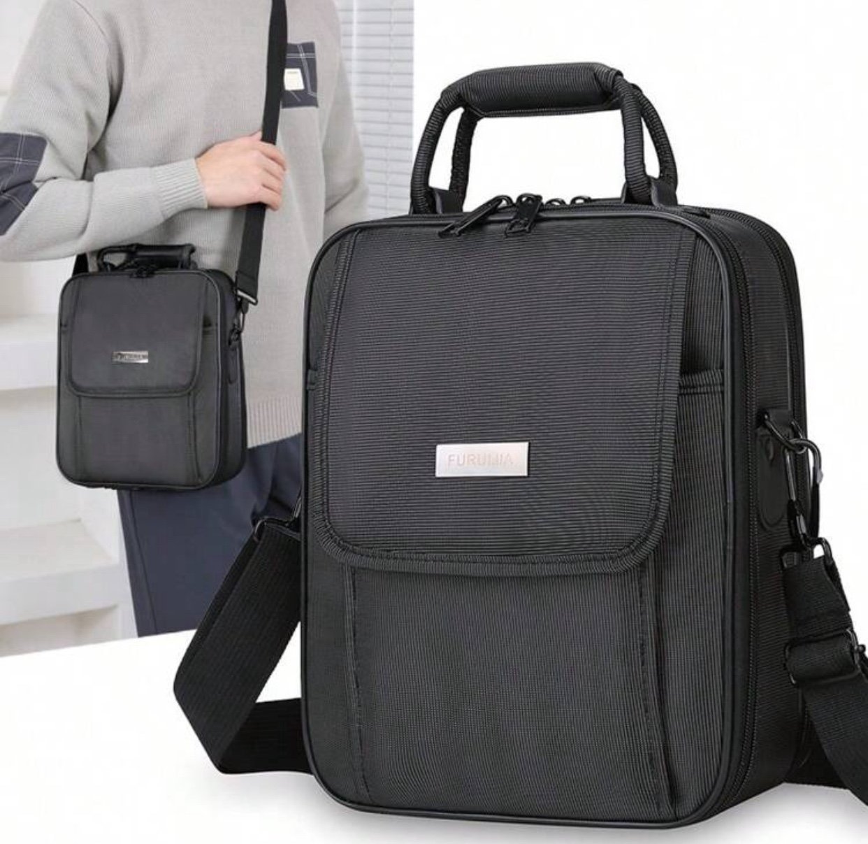 Men's Large Waterproof Oxford Shoulder Messenger Bag