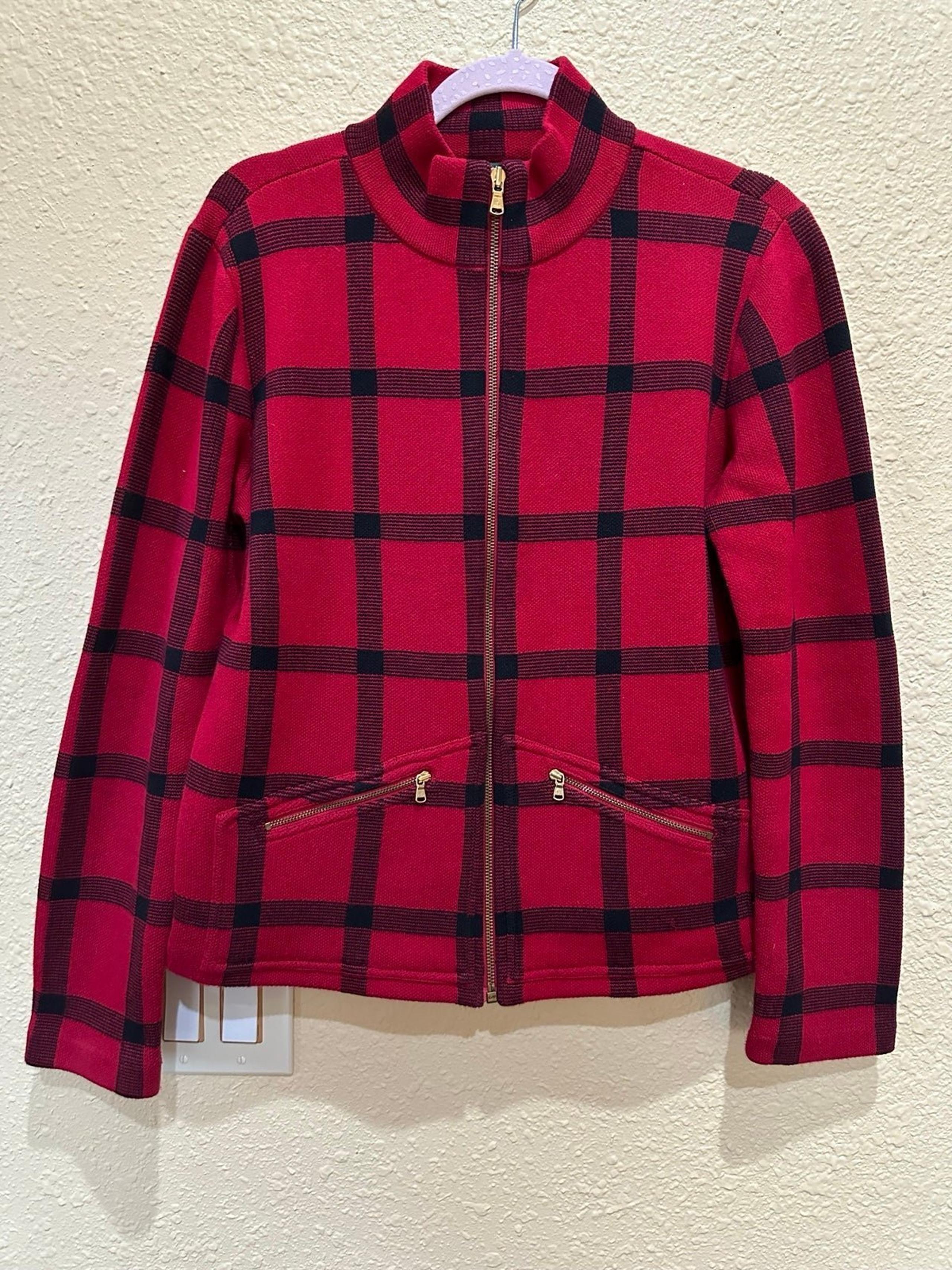 Ralph Lauren Red/Black Full Zip Sweater