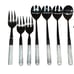 VTG Faceted Clear Lucite Handle Flatware Silverware Stainless Mixed Set Of 10