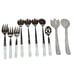 VTG Faceted Clear Lucite Handle Flatware Silverware Stainless Mixed Set Of 10