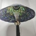 Stunning Stained Glass Lamp With Metal Wood Trunk Style Pedestal Shade 15 X8 ...