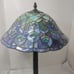 Stunning Stained Glass Lamp With Metal Wood Trunk Style Pedestal Shade 15 X8 ...