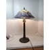 Stunning Stained Glass Lamp With Metal Wood Trunk Style Pedestal Shade 15 X8 ...
