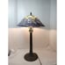Stunning Stained Glass Lamp With Metal Wood Trunk Style Pedestal Shade 15 X8 ...