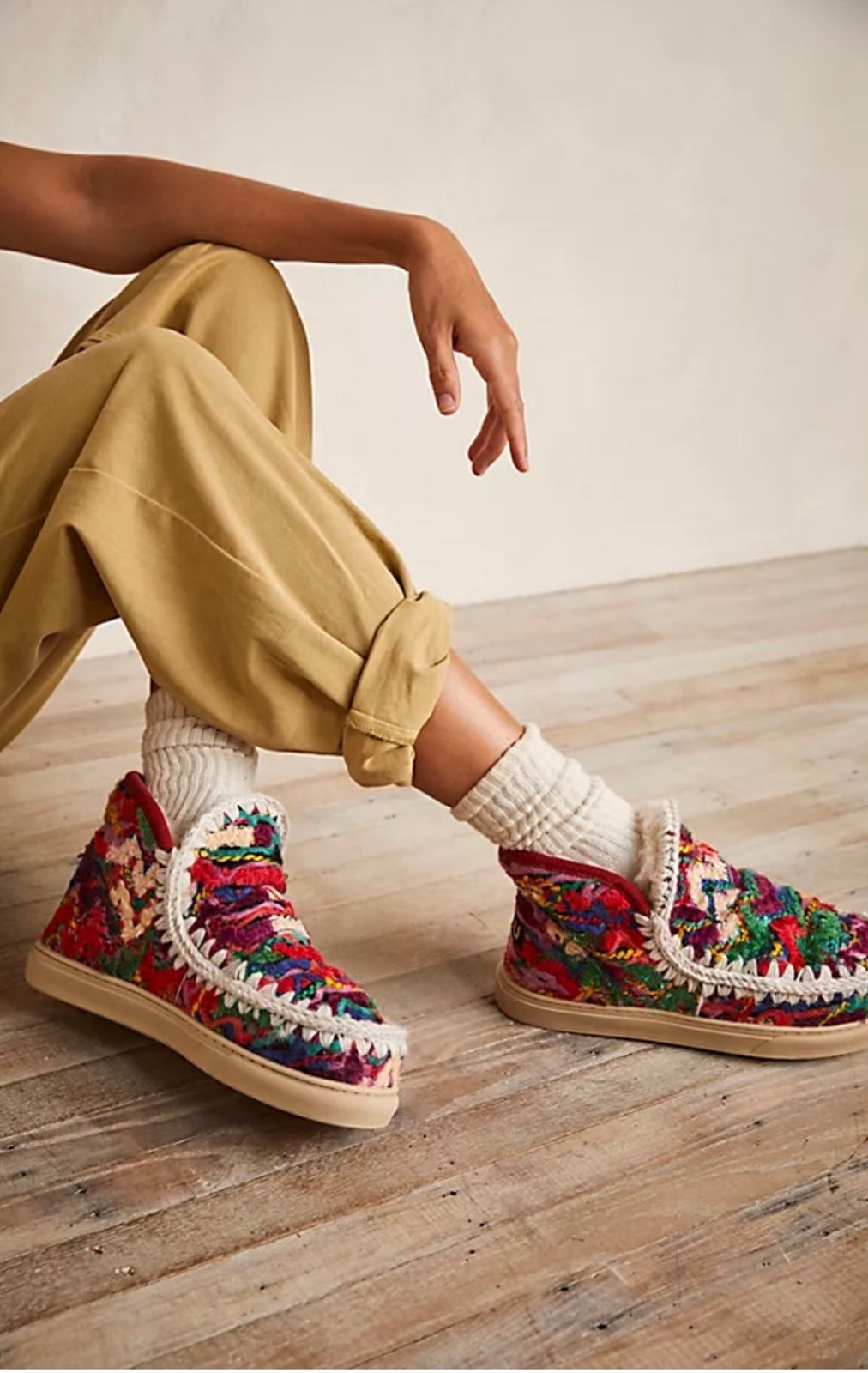 MOU x Free People Eskimo Handcrafted Wool Slip-On