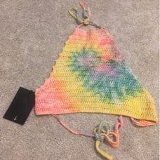 UNIF Tie dye crochet Halter Top