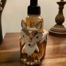 BBW fox soap holder w toasted vanilla chai foaming soup