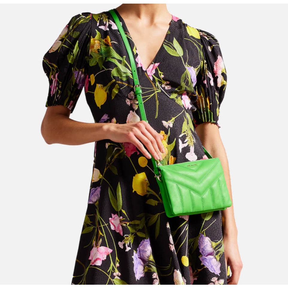 Ted Baker London AYASINI Quilted Leather Crossbody Bag in Green NWT 150