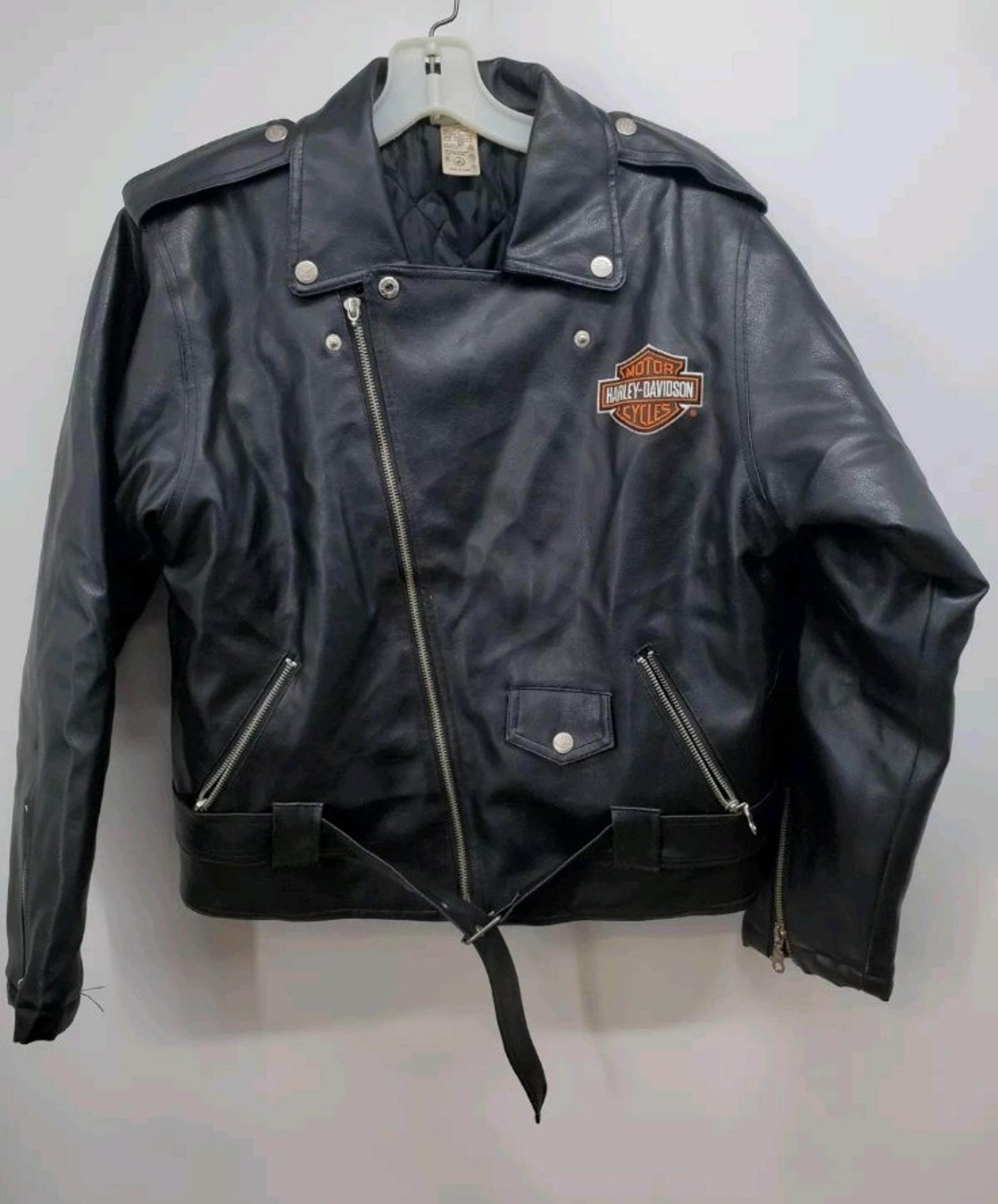 Harley Davidson faux leather women's motorcycle jacket coat size large